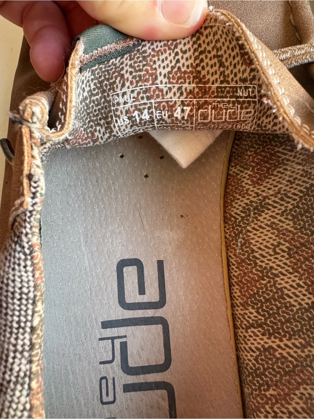 Hey Dude Tan Brown Canvas Slip-On Loafers